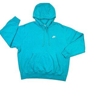 Nike Club Fleece Pullover Hoodie Mens XL Teal Green Hooded Sweatshirt BV2654-345